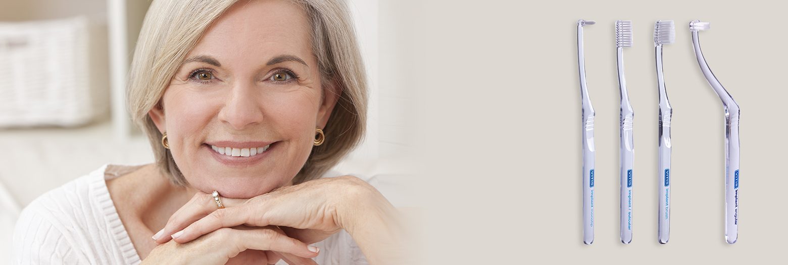 Dental Implants elderly women smiling with teeth